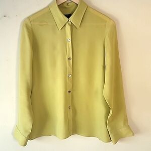 VTG Blouse Classic Silk Long sleeve button down Blouse SZ M